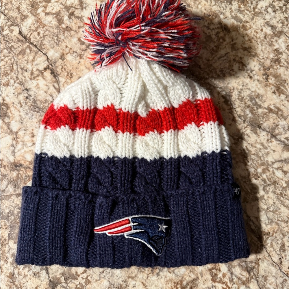 Patriots Women's Pom-Pom Beanie - Red, White, and Blue